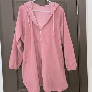 Blush pink Loose Fit Corduroy Jacket